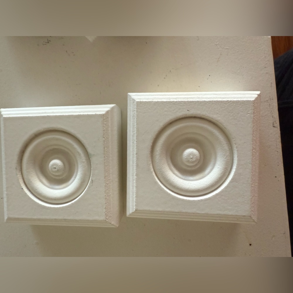 Door casing NWT rosette block MDF primed 2-3/4 " square